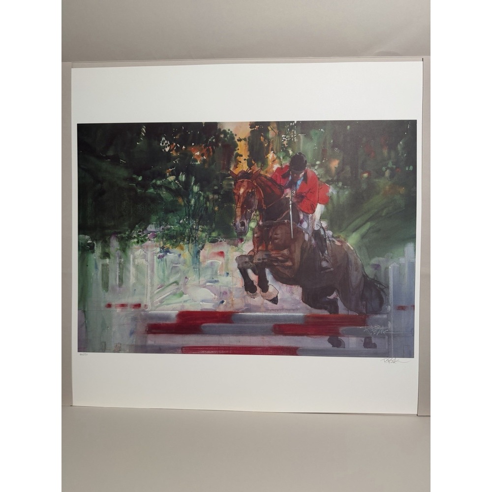 VTG Limited edition lithograph, Horse Jumping, 1983 Olympics, Robert Peak 99/550